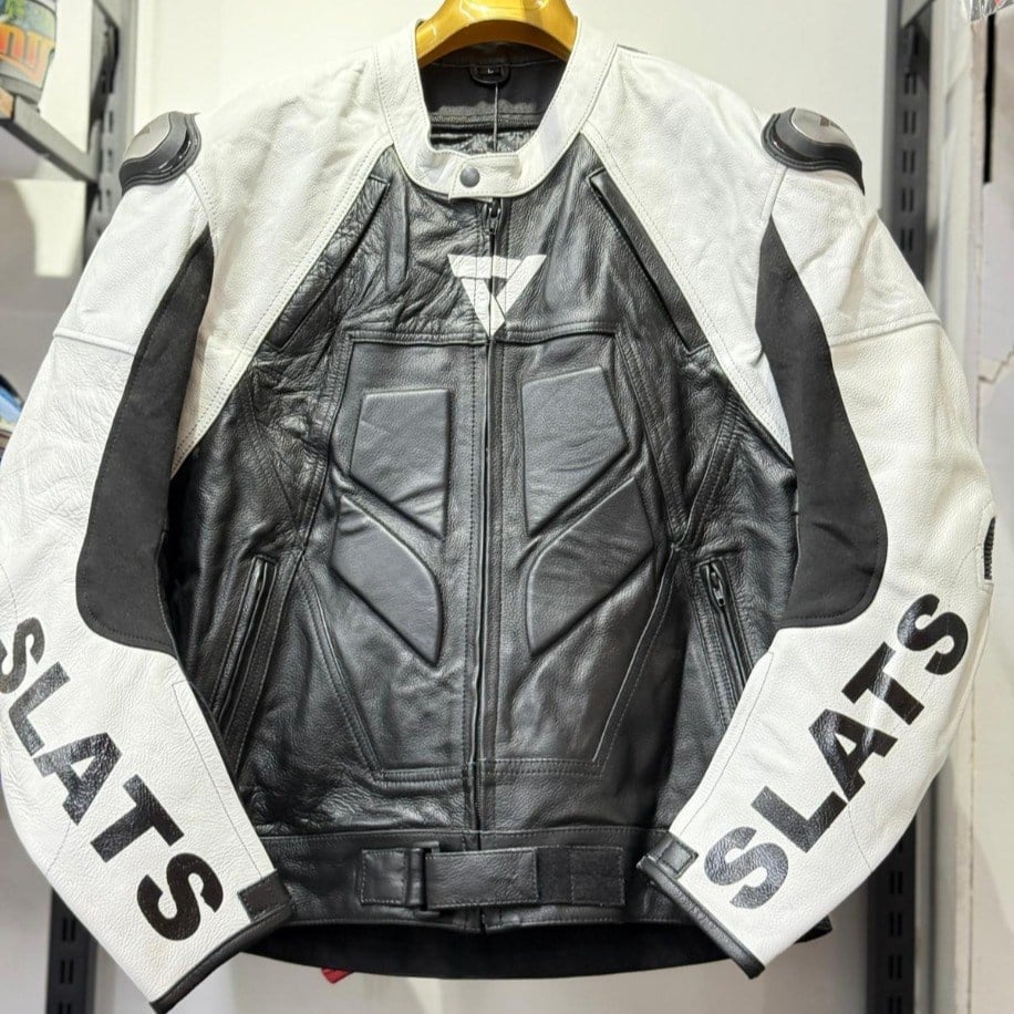 Slats Deri Ceketi Racing Siyah