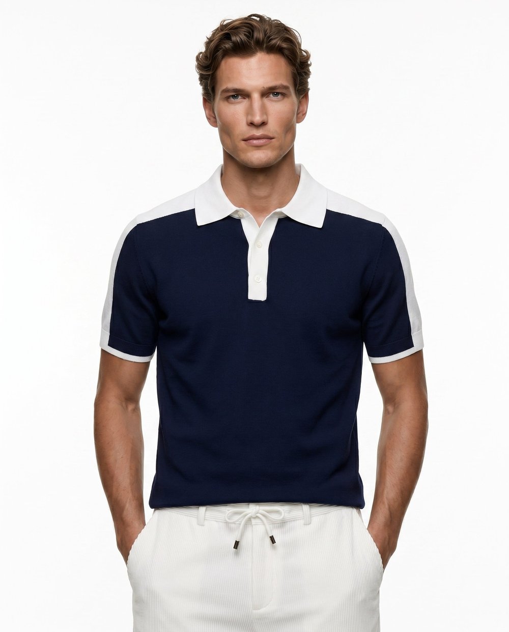 Maison Polo Triko T-Shirt Lacivert