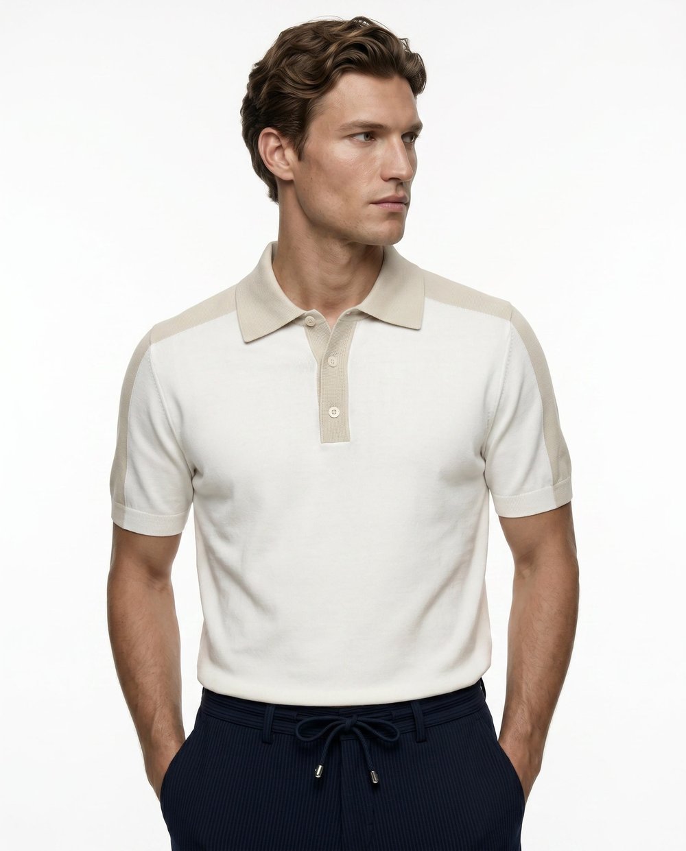 Maison Polo Triko T-Shirt Beyaz
