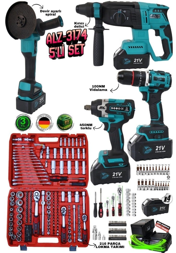 ALZ-3174 ALLİZER 5’li Set 216 PARÇA LOKMA TAKIMLI