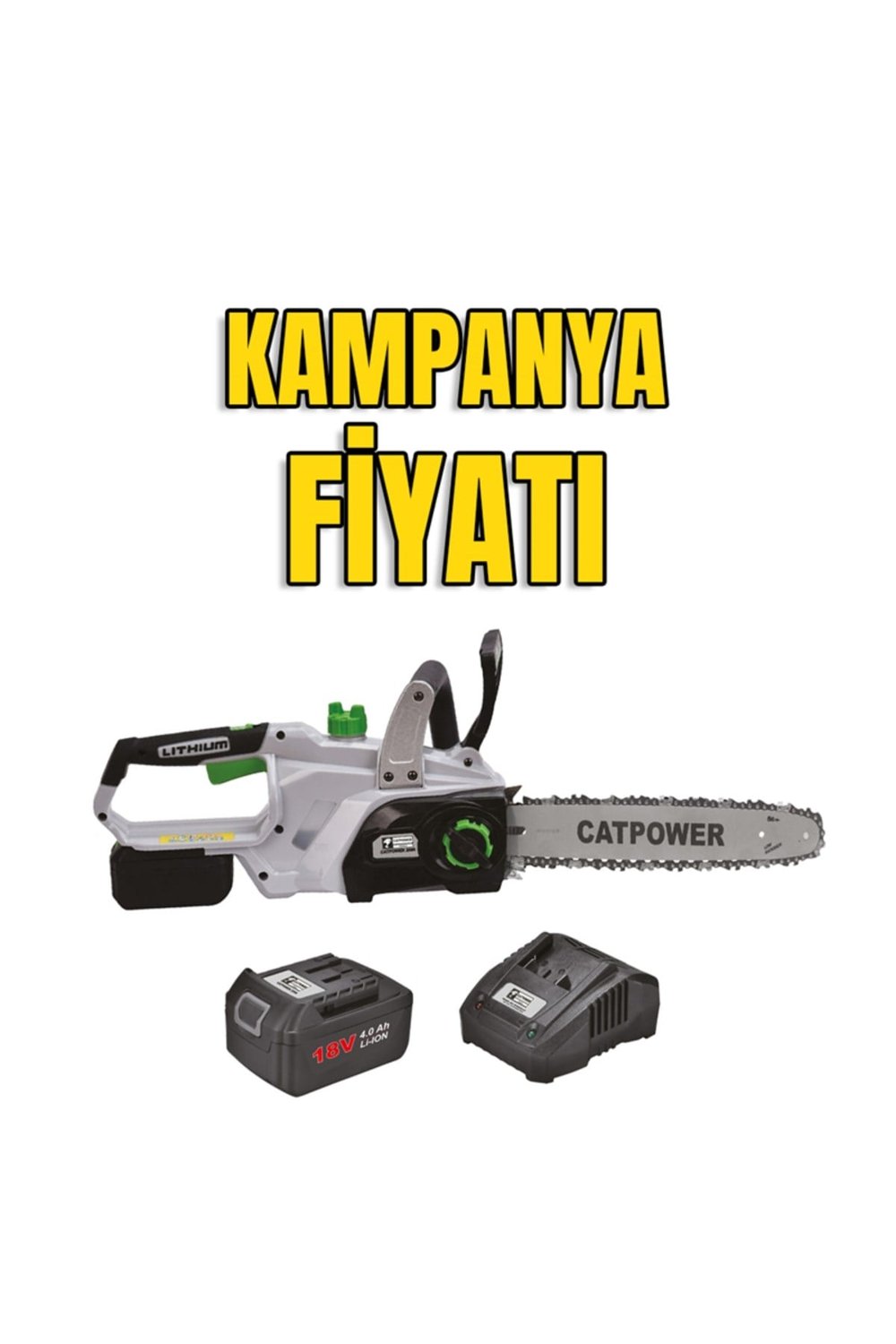 CATPOWER AKÜLÜ AĞAÇ KESME+4.0Ah AKÜ+4.0Ah ŞARJ ALETİ