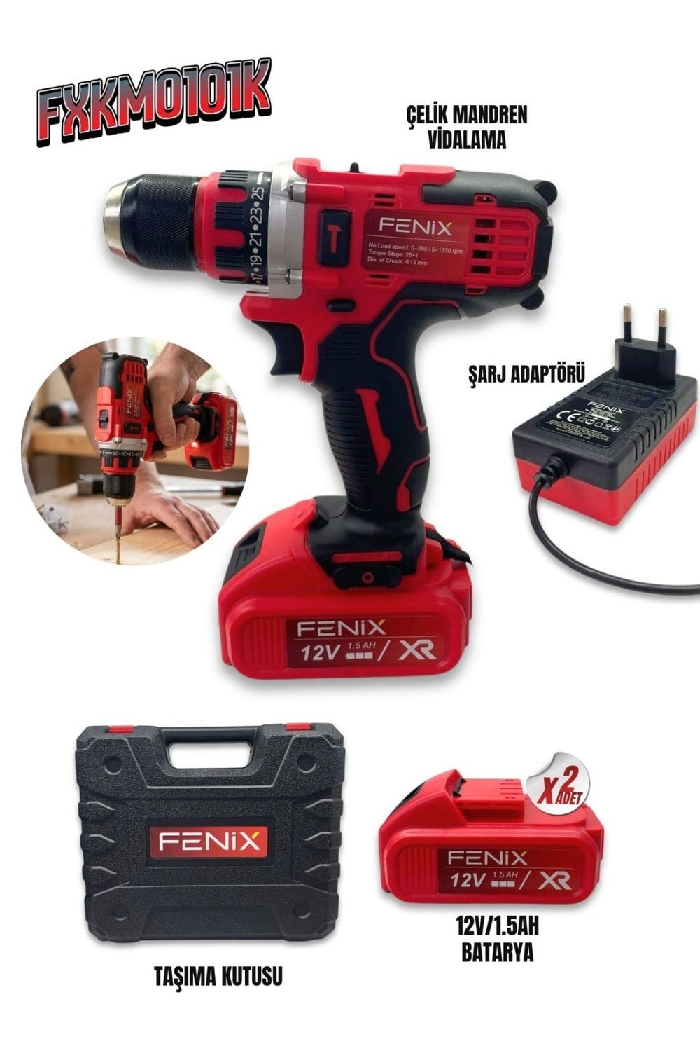 FENİX KIRMIZI ÇELİK MANDREN VİDALAMA
