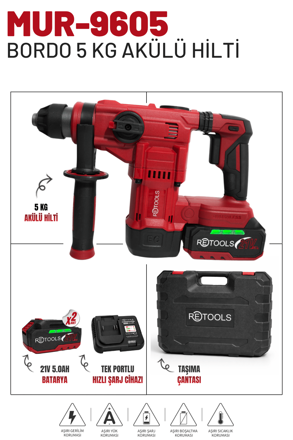 Retools Bordo 5 Kg Akülü Hilti
