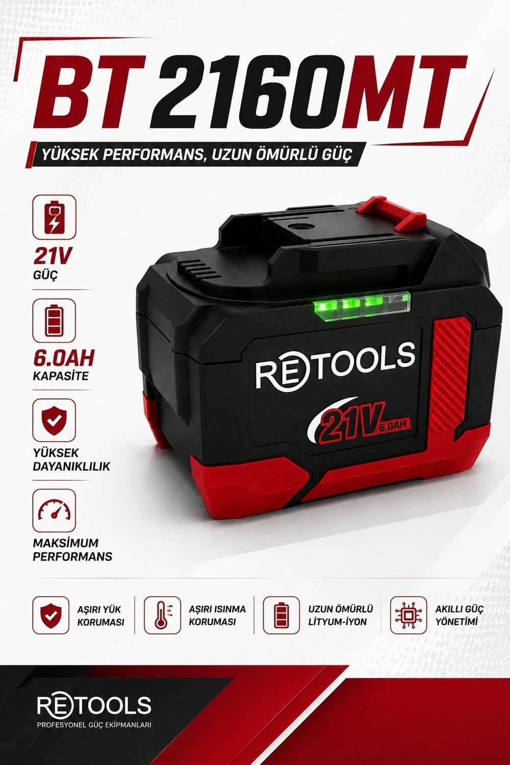 RETOOLS BORDO 6.0 AH 21V BATARYA