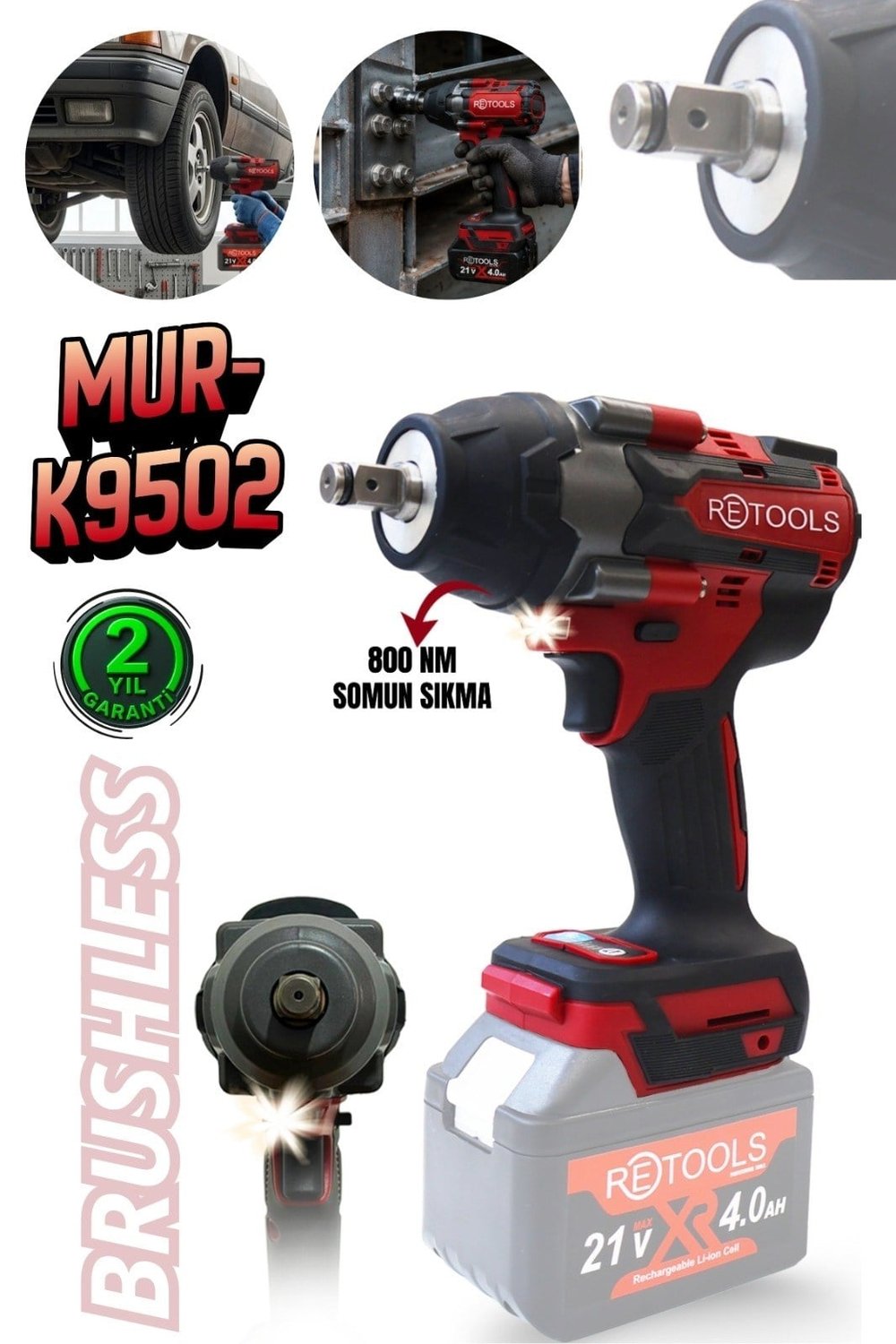RETOOLS MUR-K9502 BORDO 800 NM TORKLU KAFA