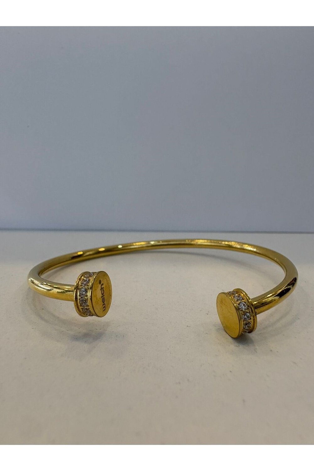 Gold Çelik Taşlı Kelepçe Bileklik