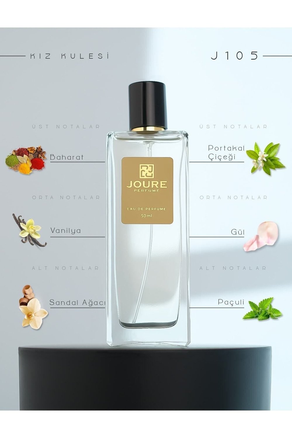 Joure J105 - Afrodizyak Etkili Tatlı Baharatlar Vanilya Pudralı Kokulu 50ml Kalıcı Edp Kadın Parfüm
