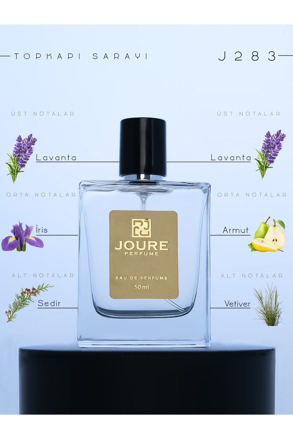 Joure J283 - Odunsu Pudralı Kokulu 50ml Kalıcı Edp Erkek Parfüm