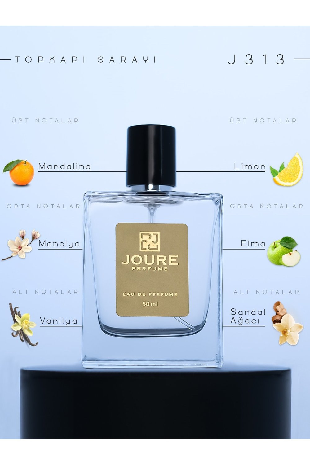 Joure J313 - Odunsu Aromatik Ferah Kokulu 50ml Kalıcı Edp Erkek Parfüm
