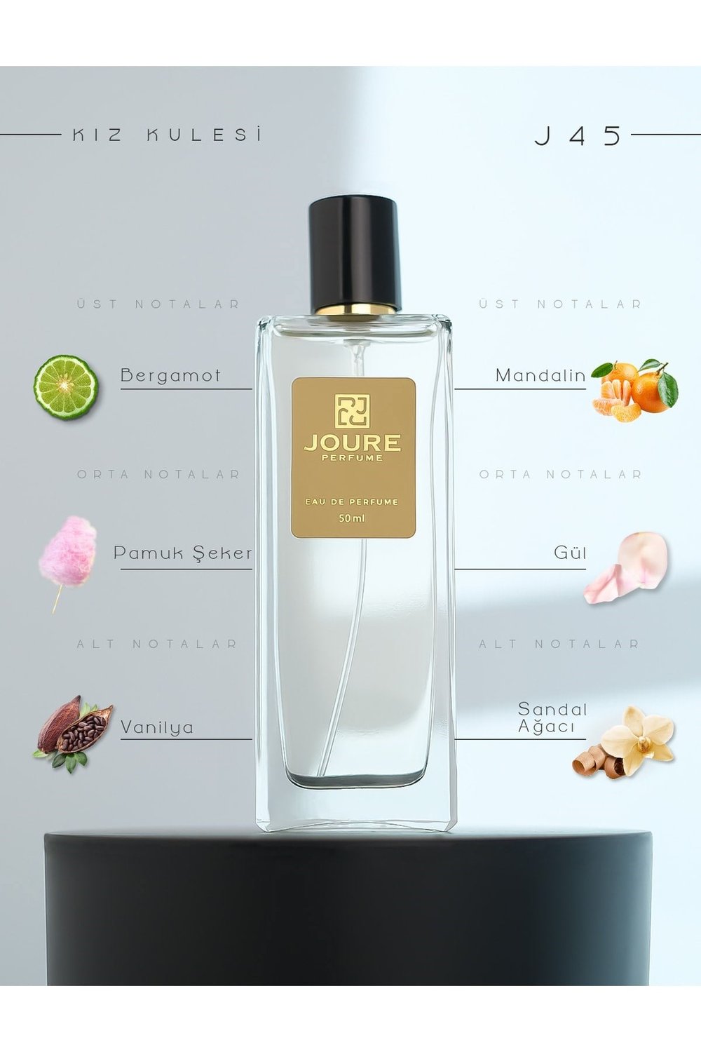 Joure J45 - Tatlı Pudralı Vanilya Kokulu 50ml Kalıcı Edp Kadın Parfüm