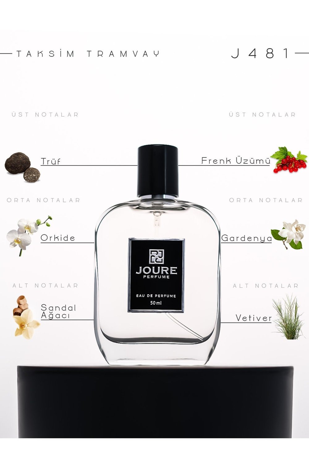 Joure J481 - Sıcak Baharatlar Odunsu Tatlı Amber Paçuli Kokulu 50ml Kalıcı Edp Unısex Parfüm