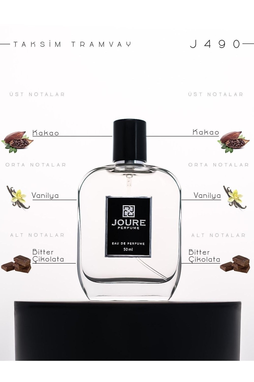 Joure - J490vanilya Kakao Bitter Çikolata Kokulu 50ml Kalıcı Edp Unısex Parfüm