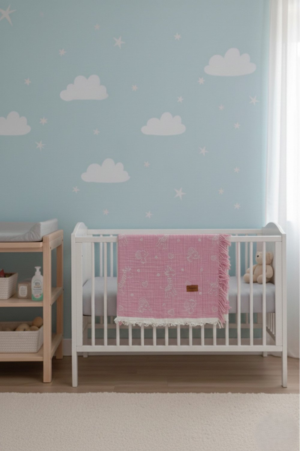 %100 Pamuk Müslin Bebek Battaniyesi Hassas Ciltler İçin 120x100
