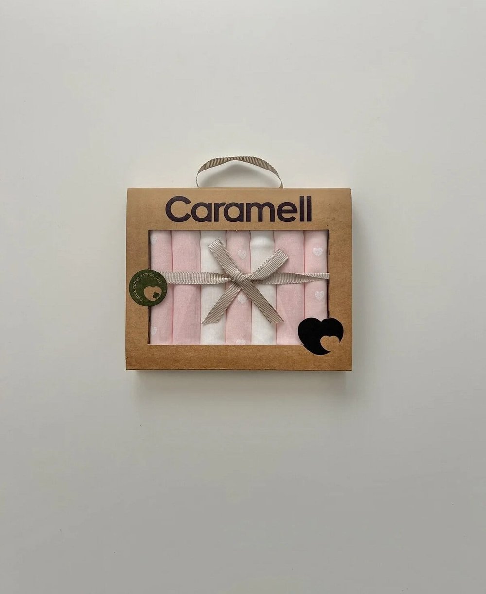 7 Li Bebek Mendili %100 Pamuk Penye Bebek Ağız Mendili Hediyelik 20x20 Cm
