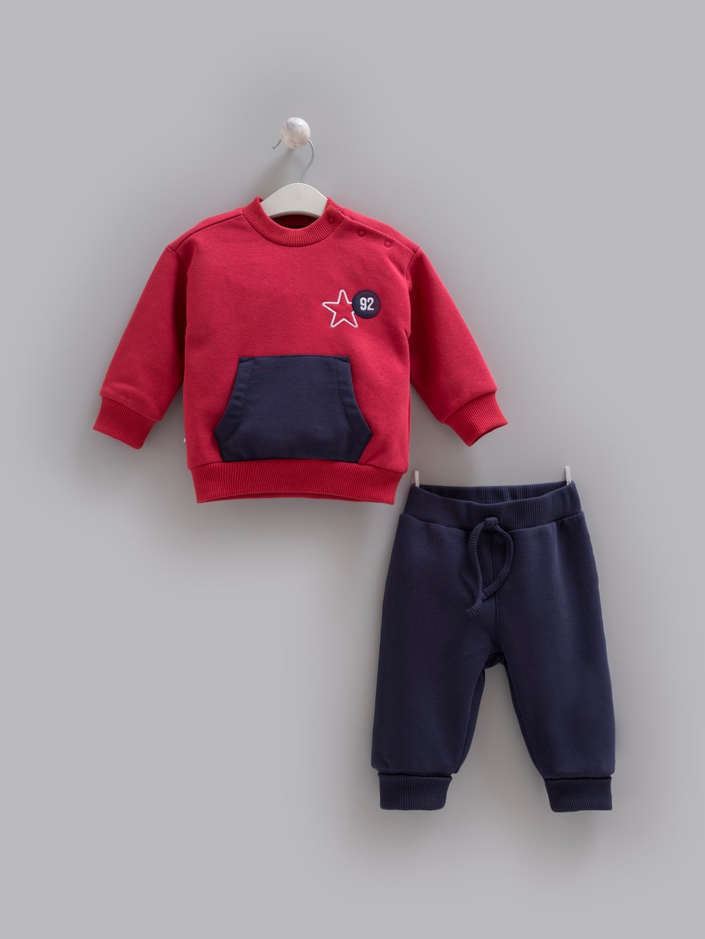 Erkek Bebek Takımı 3 İplik Şardonlu Cep Detaylı Alt Üst takım - Miniccobaby