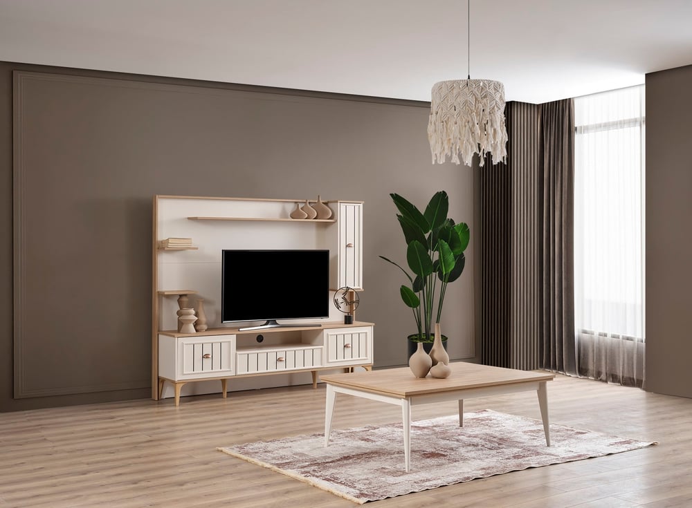 Bella Lcd Tv Sehpa Table Top (Sedef Krem) - 200