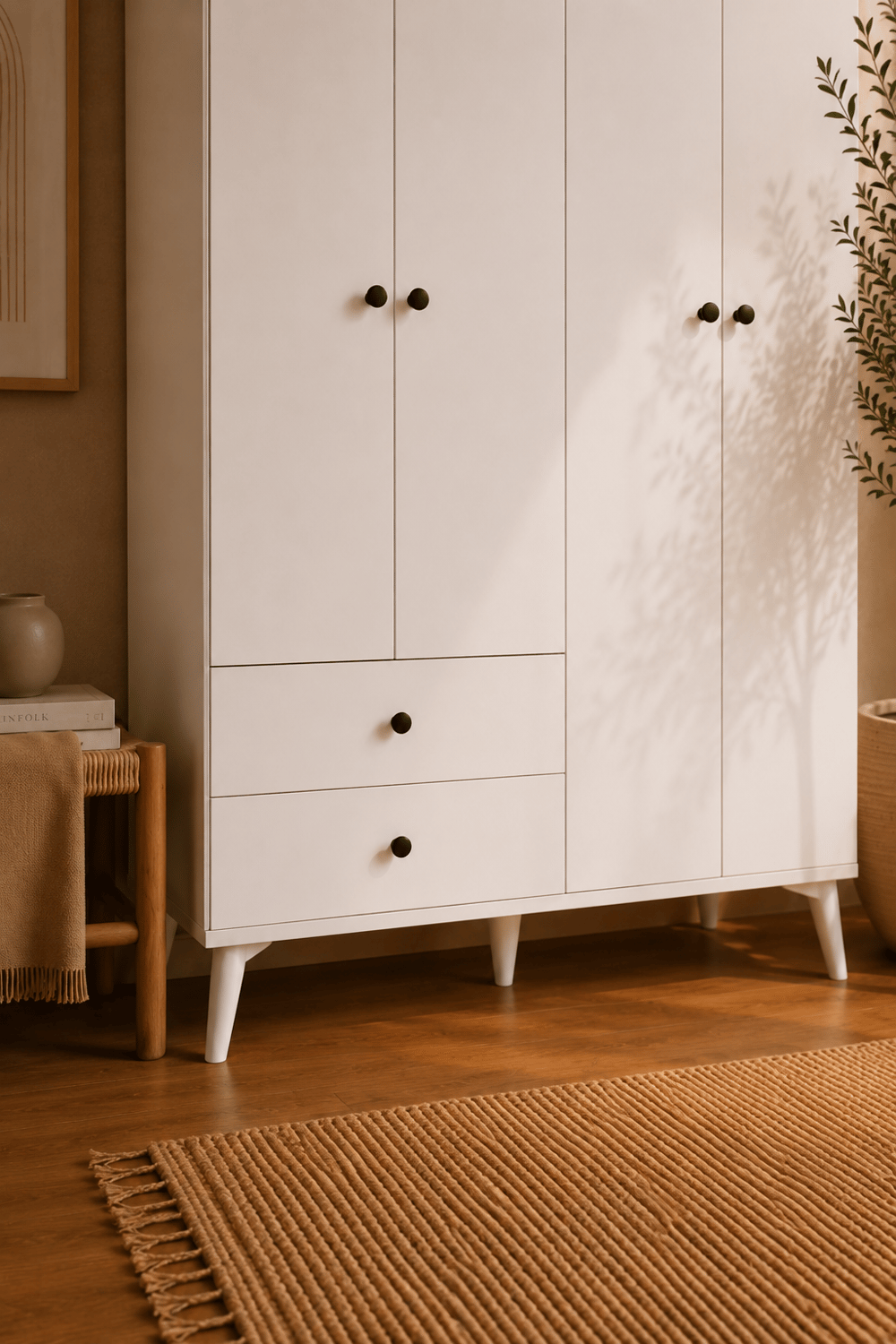 Vega Gardırop 4 Kapaklı (Mat Beyaz)