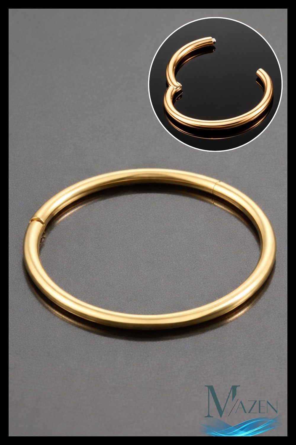 1 mm İnce Barlı Cerrahi Çelik 1 Adet Tam Halka Kıkırdak Tragus Helix Piercing (BEDEN SEÇENEKLİ-GOLD)