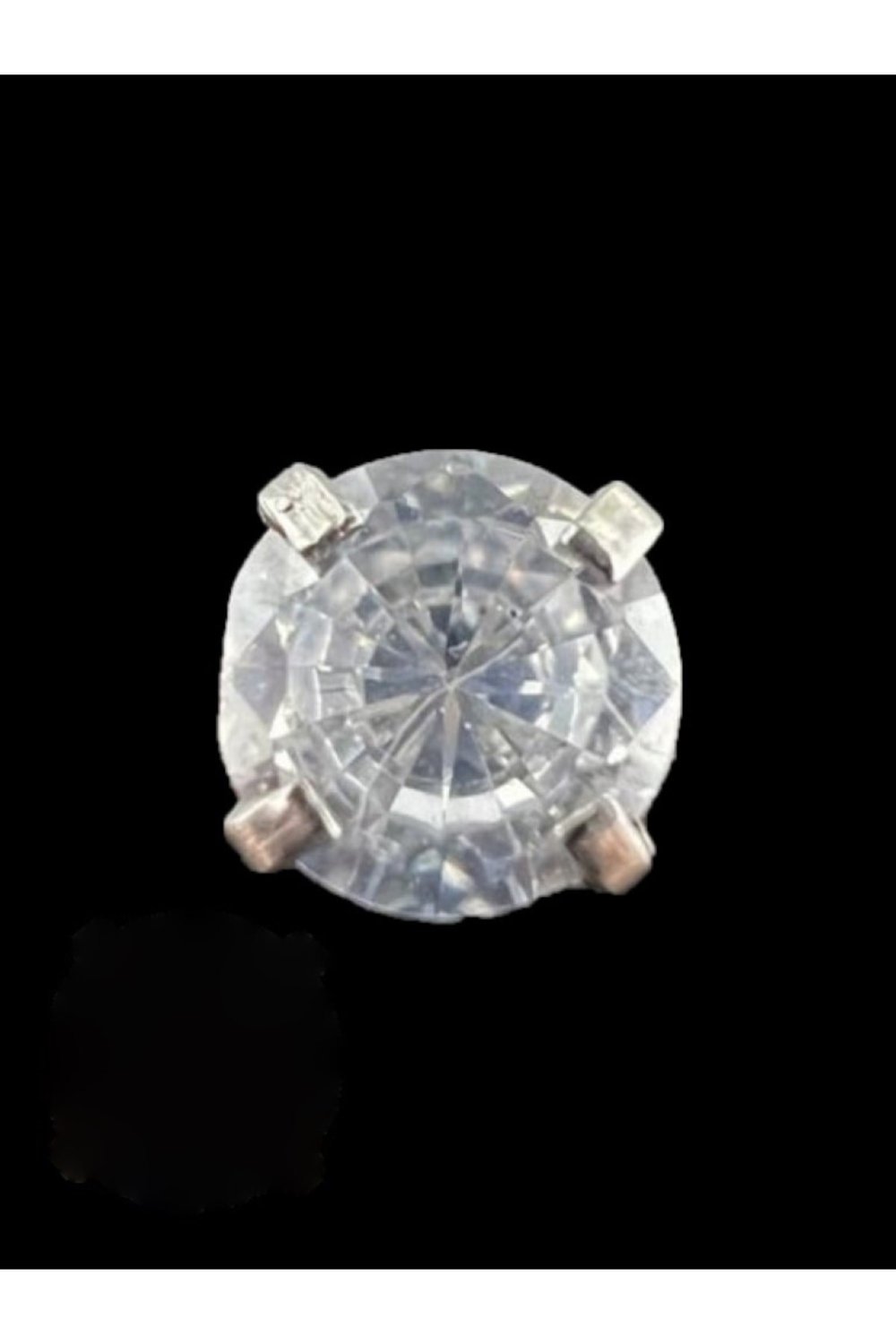 316l Paslanmaz Kararmaz Cerrahi Çelik Zirkon Taşlı 8mm Tragus Helix Kıkırdak Yuvarlak Model Piercing