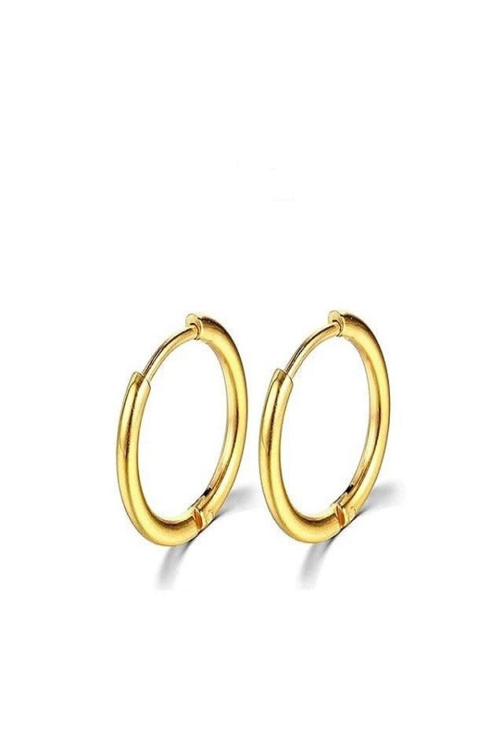316l Paslanmaz Kararmaz Cerrahi Çelik Unisex Halka Küpe Gold Renk