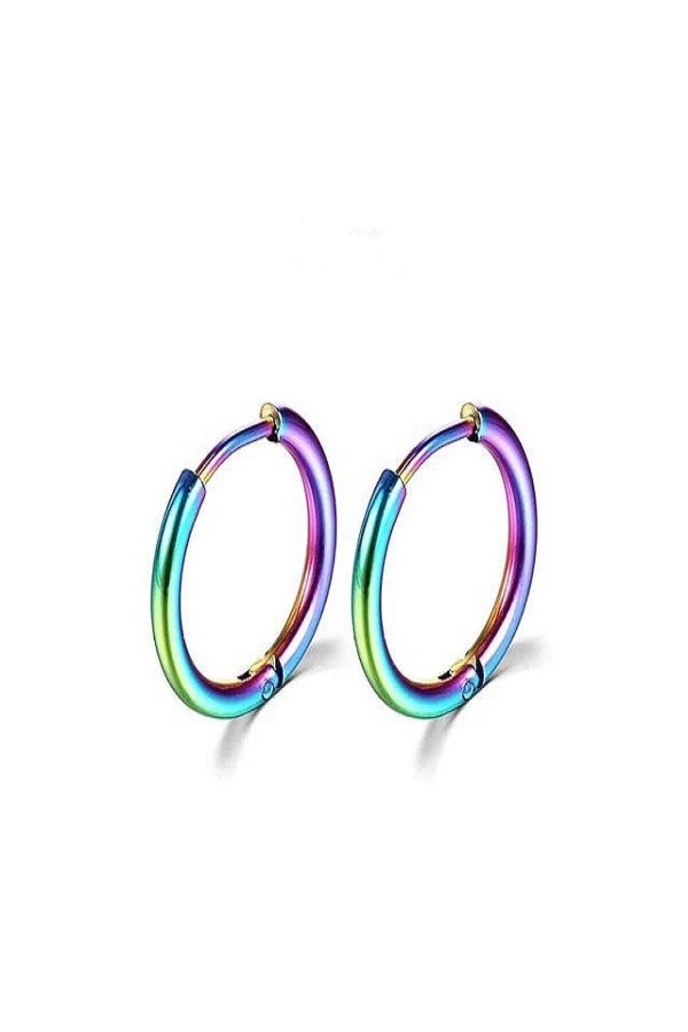316l Paslanmaz Kararmaz Cerrahi Çelik Unisex Halka Küpe Hologramlı