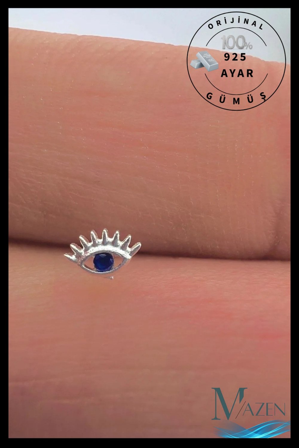 925 Ayar Göz Model | Gümüş Tekli Hızma | Minimalist Burun Piercing | Kadın Takı Aksesuar