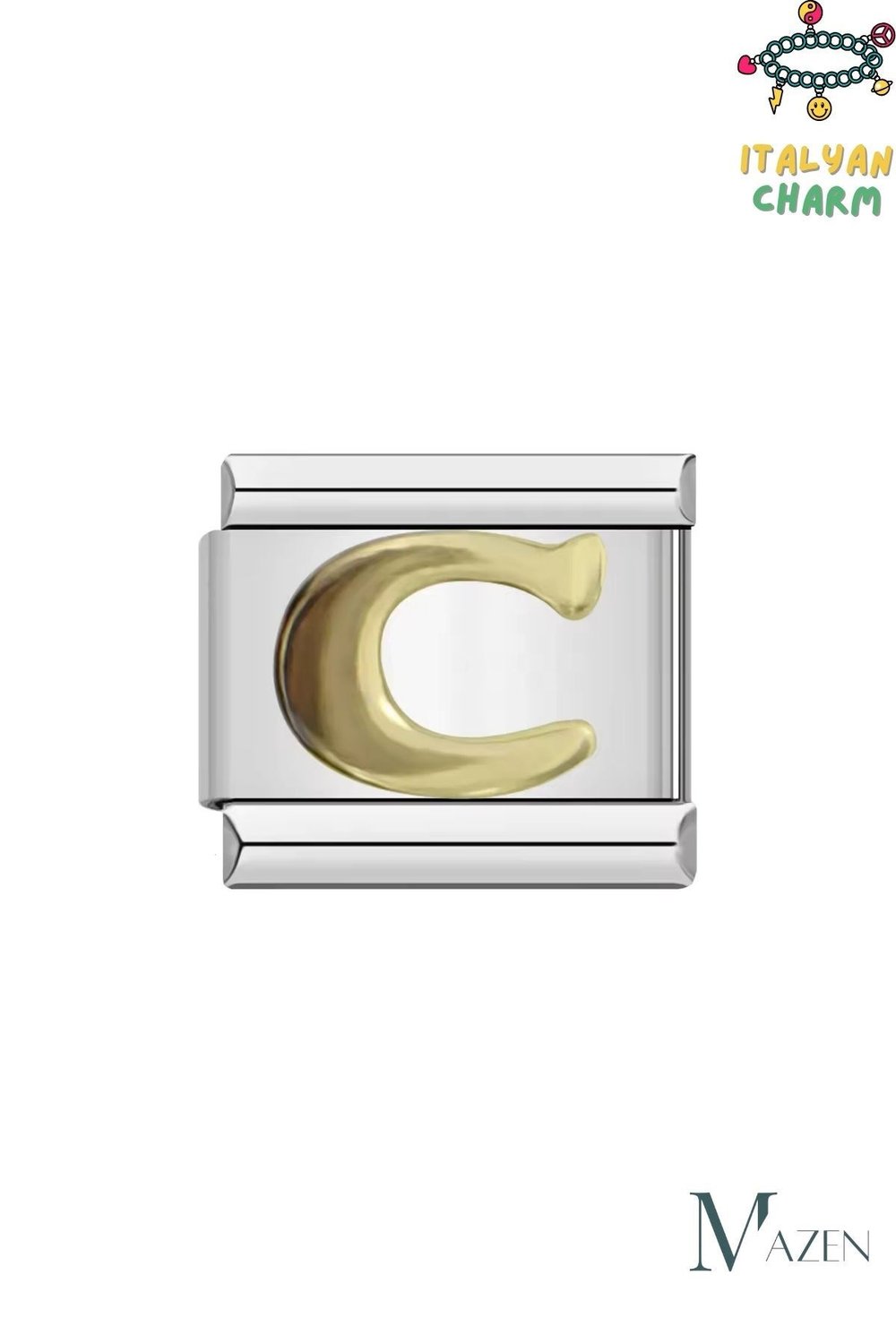 C HARFİ, HARF  İTALYAN BİLEKLİK CHARMI
