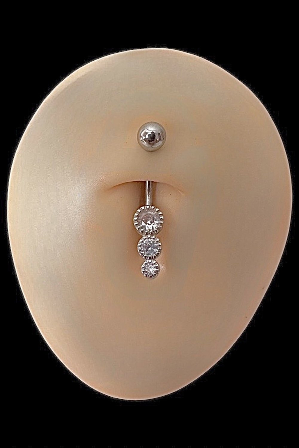 Cerrahi Çelik Göbek Piercingi 316L Kararmaz Zirkon Taşlı