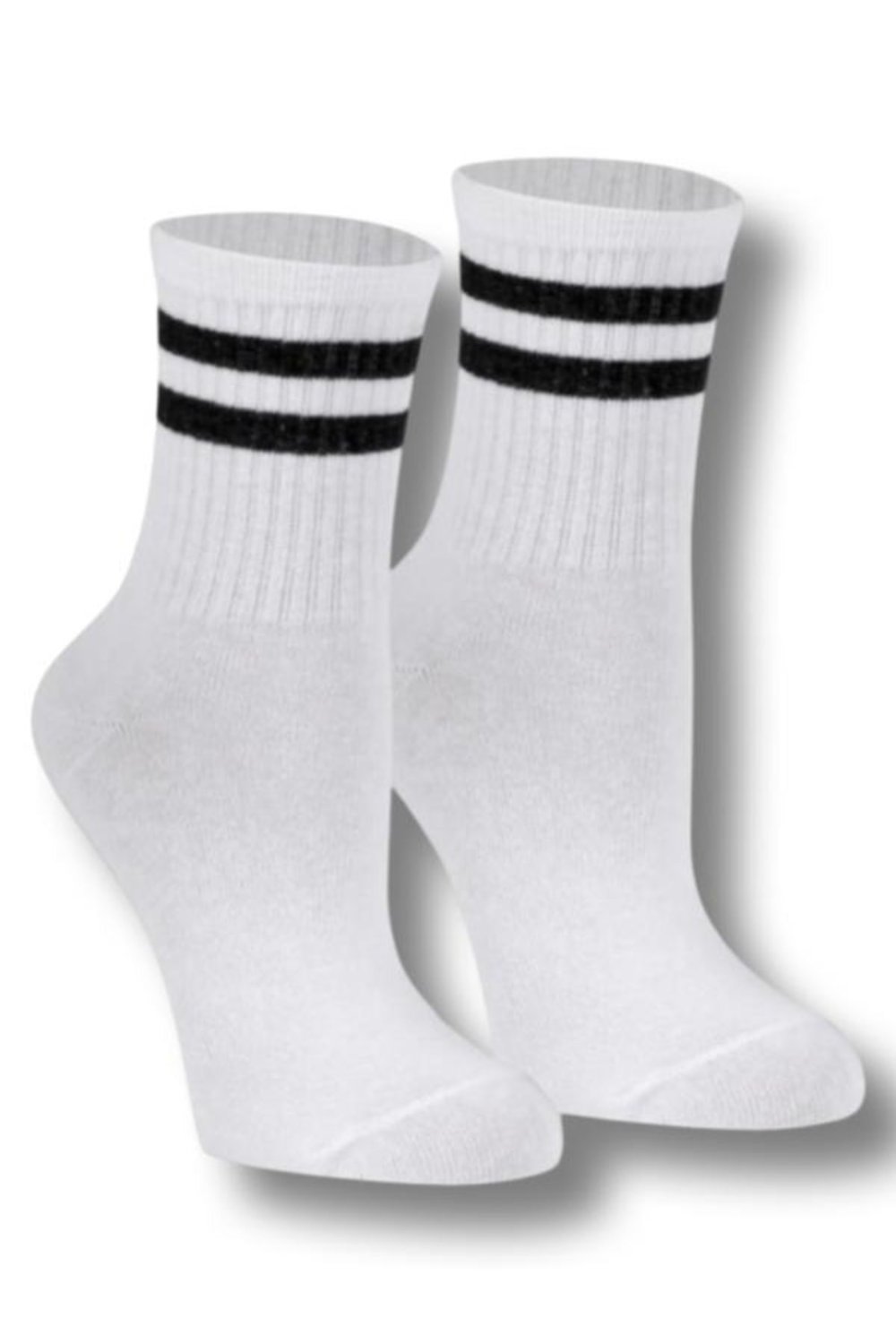 Çizgili Tenis Çorabı Unisex Beyaz
