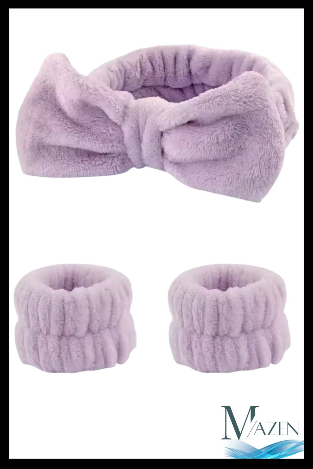 Fiyonklu Peluş Saç Bandı & Su Tutucu Kolluk Seti | Makyaj Spa Yüz Yıkama Havlu Aksesuar