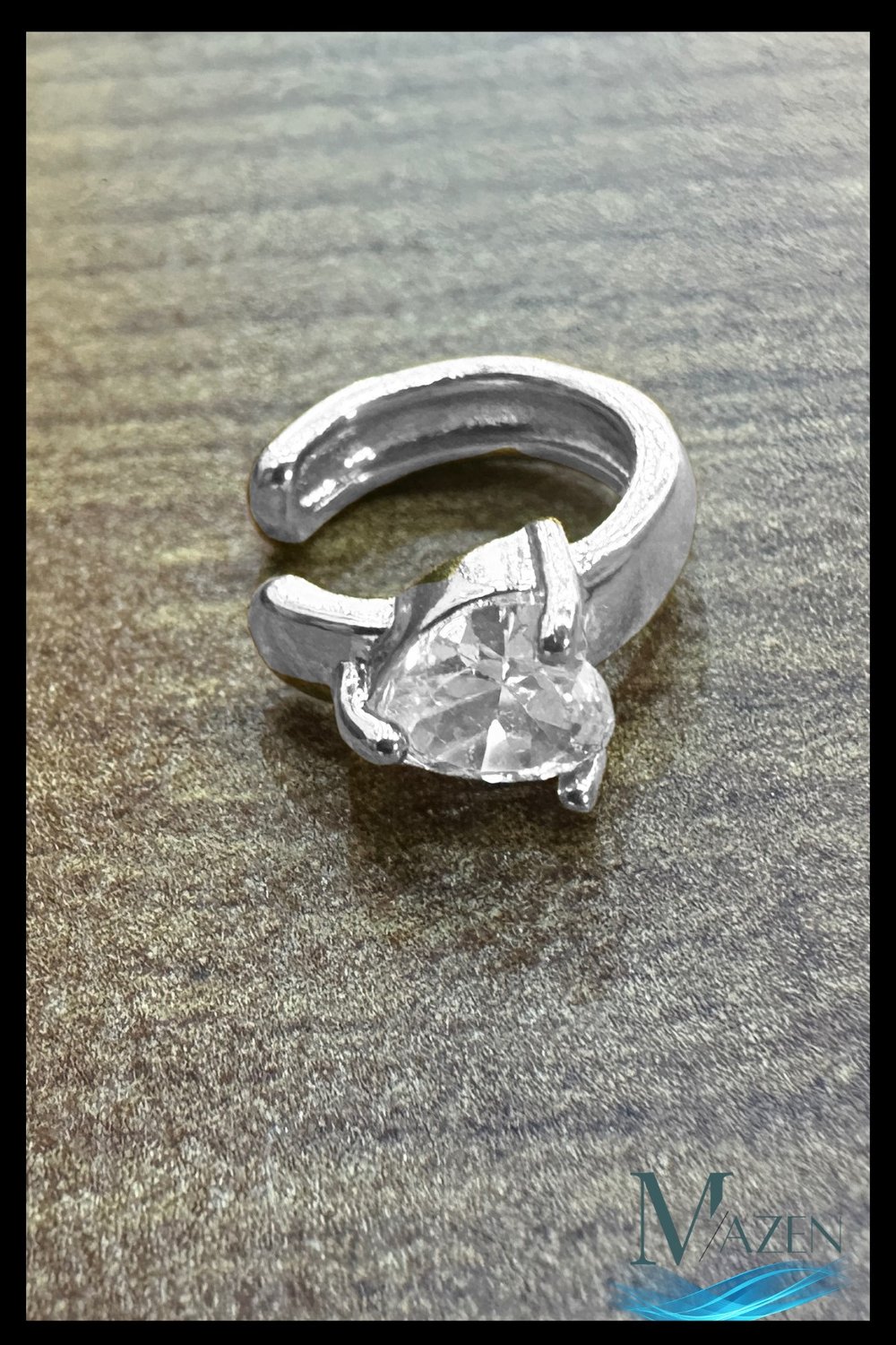 Kalp Taşlı Kıkırdak Küpe | Earcuff | Kadın Takı Aksesuar | Delik Gerektirmeyen