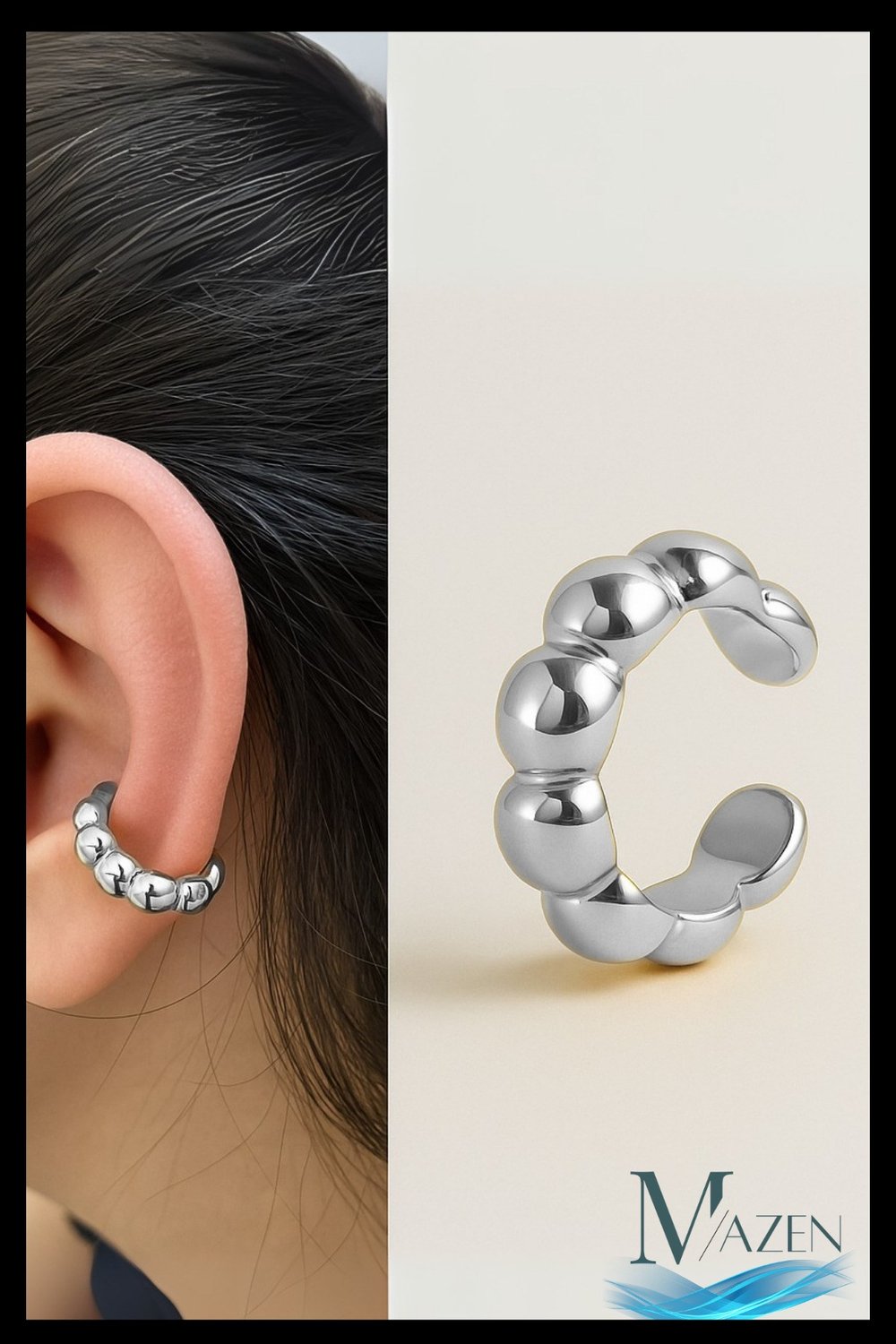 Kıkırdak Küpe | Earcuff | Kadın Takı Aksesuar | Delik Gerektirmeyen Gümüş Renk