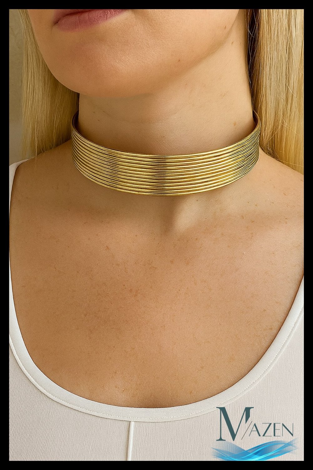 Kleopatra Gold Choker Kolye | Antik Mısır Esintili | Geniş Band Model | Kadın Takı Aksesuar
