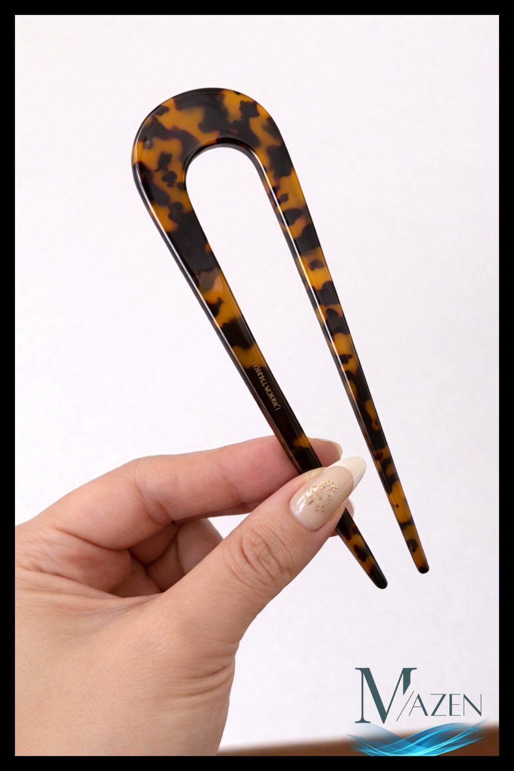 Leopar Desenli French Pin Saç Tokası | Asetat U Topuz Tokası | Minimal Şık Tasarım