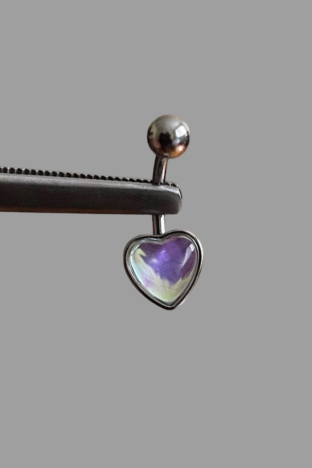 Opal Taşlı Cerrahi Çelik Göbek Piercingi Antialerjik