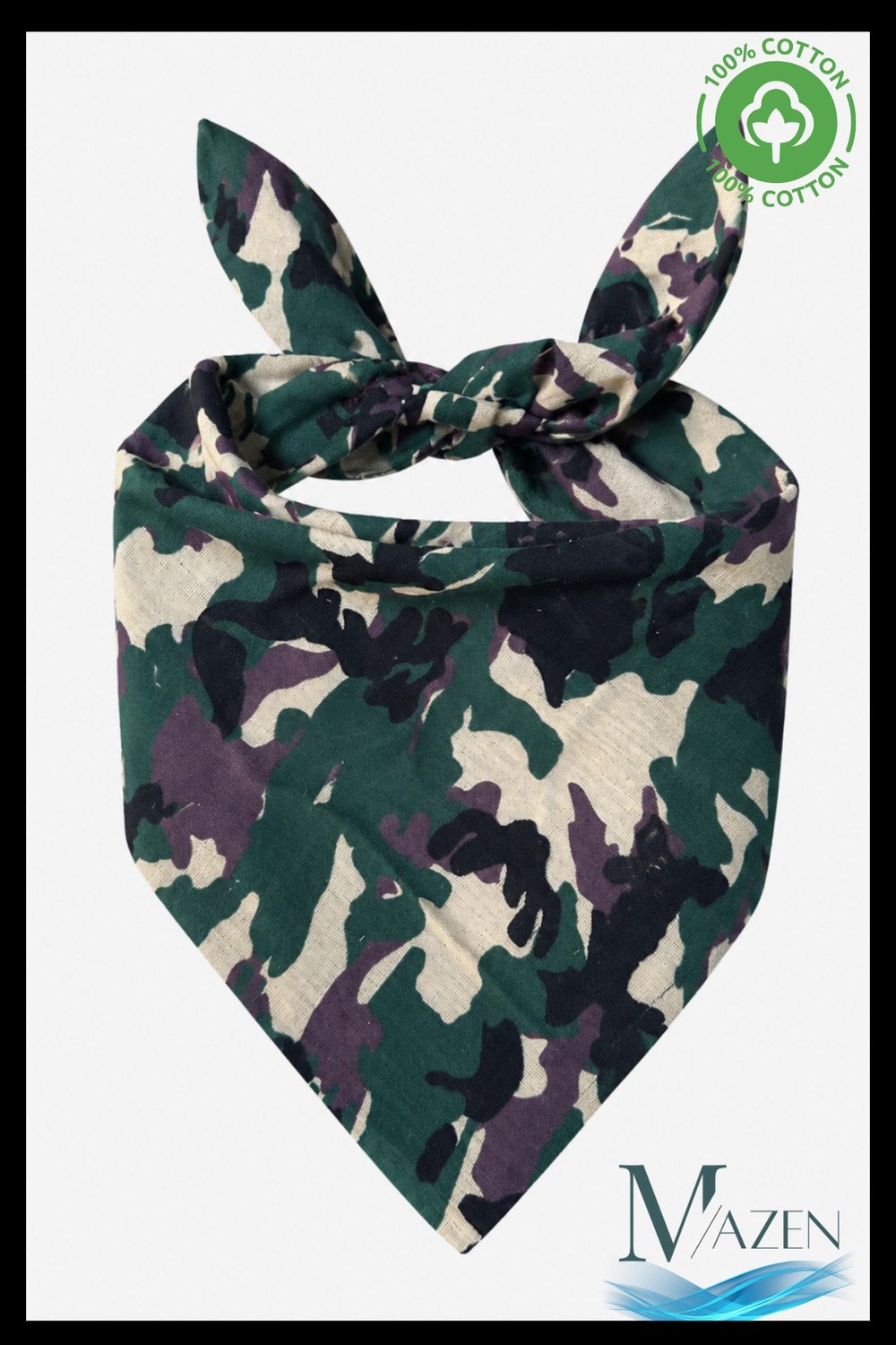 Pamuklu Kamuflaj Desenli Kare Bandana 50x50 cm | Komando Stil Unisex Bandana