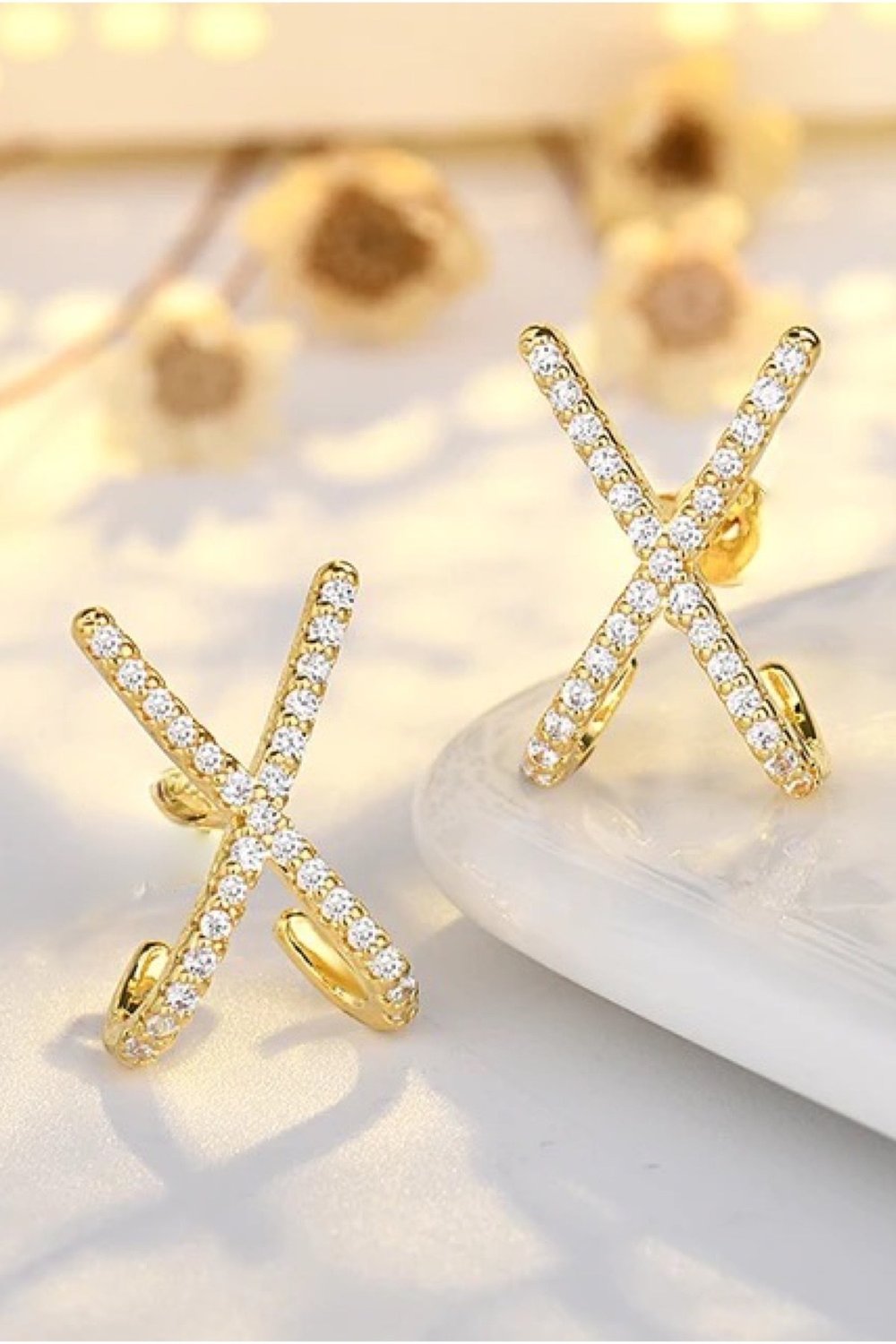 Tasarım X Küpe Çarpı Kadın Küpe VIP