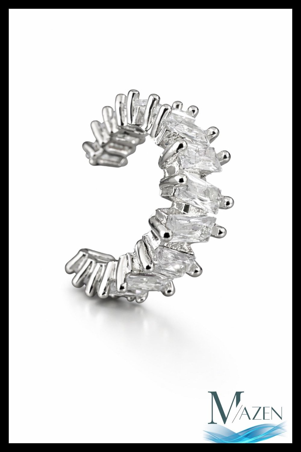 Taşlı Ayarlanabilir Ear Cuff | Deliksiz Kıkırdak Küpesi | Gümüş Renk Kadın Aksesuar
