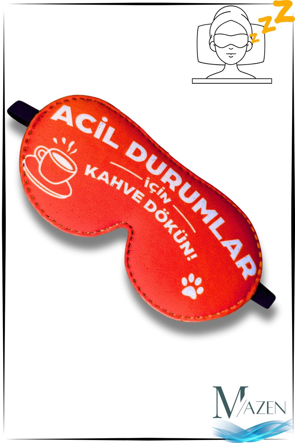 Yazılı Göz Maskesi | Işık Geçirmez Rahat Uyku Bandı | Ayarlanabilir ve Kaymaz