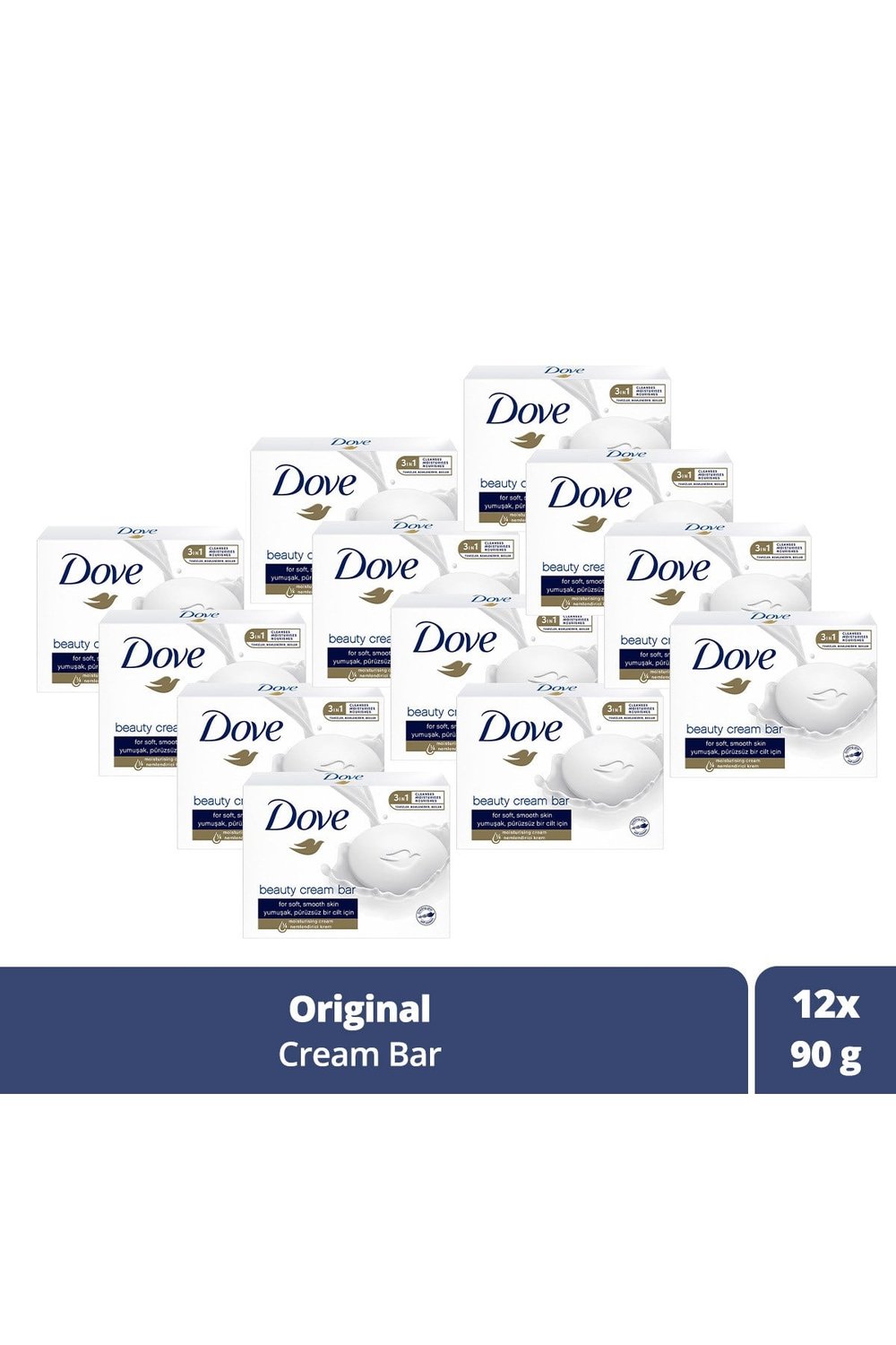Beauty Cream Bar Katı Güzellik Sabunu Original Nemledirici Etkili 90 g x12