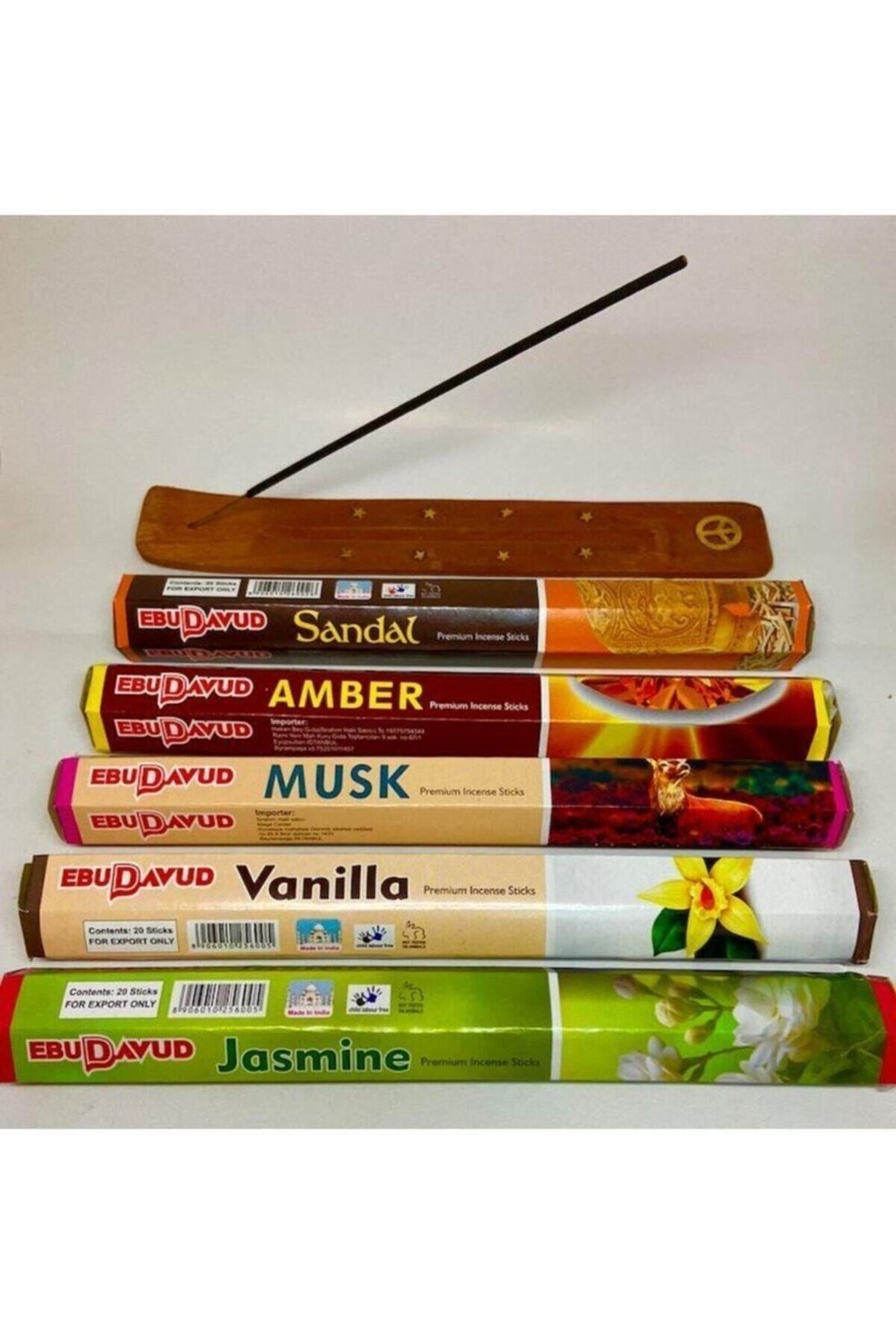 Tütsü 5li Set 100 Adet-yasemin,vanilya,musk,amber,sandal Ağacı) Tütsü Kayığı Gönderilmeyecektir