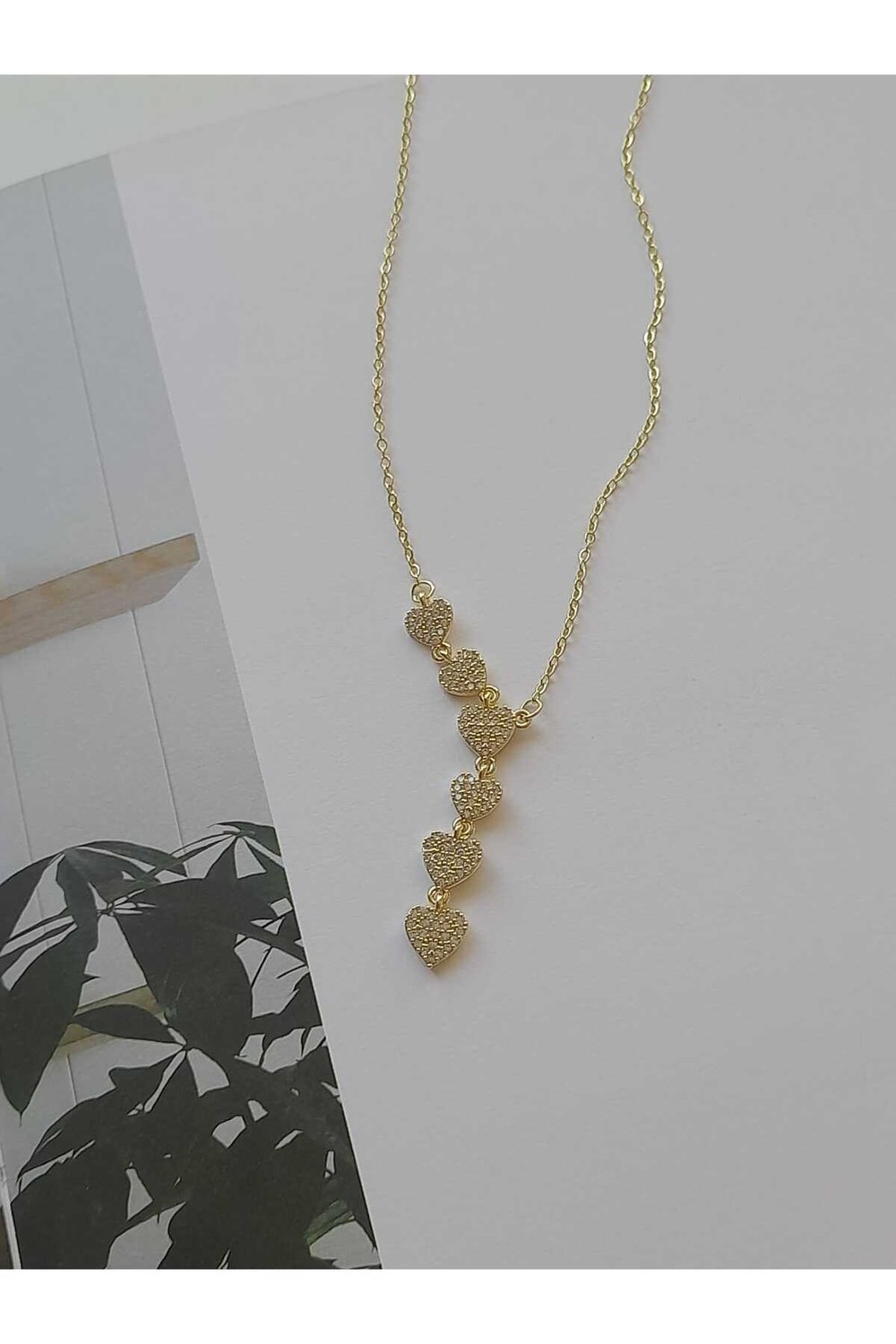 Çelik Kalp Minimal Gold Kolye