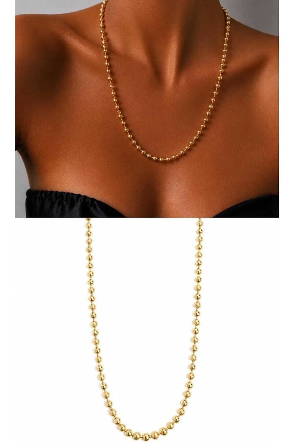 Gold Topçuk Çelik Kolye