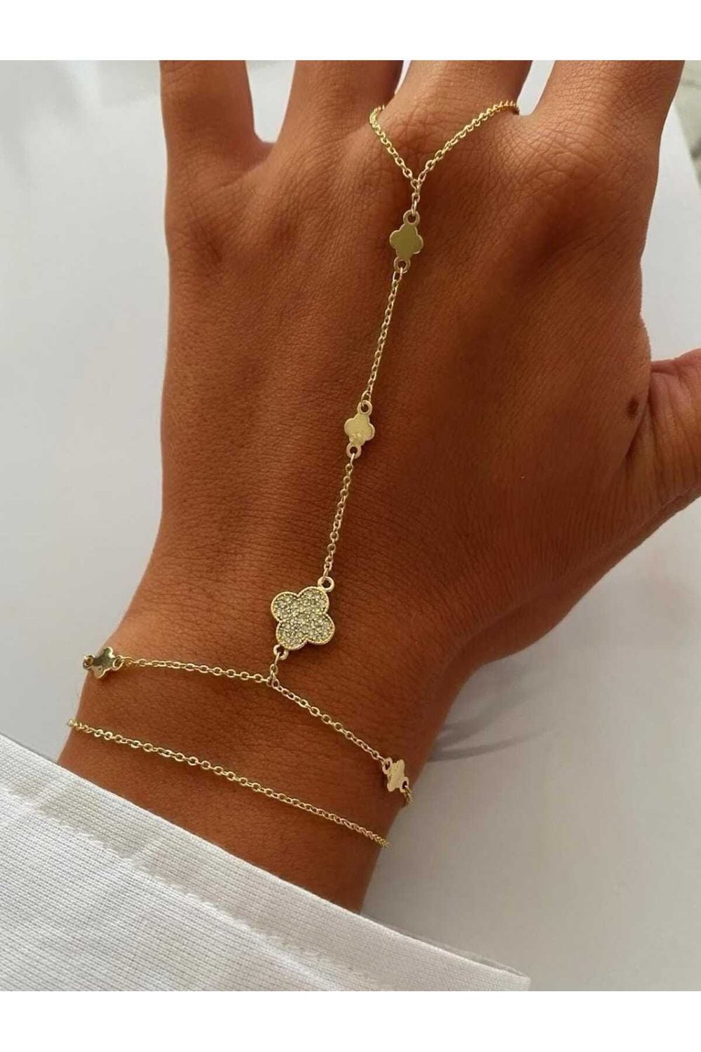 Gold Yonca Şahmeran Bileklik