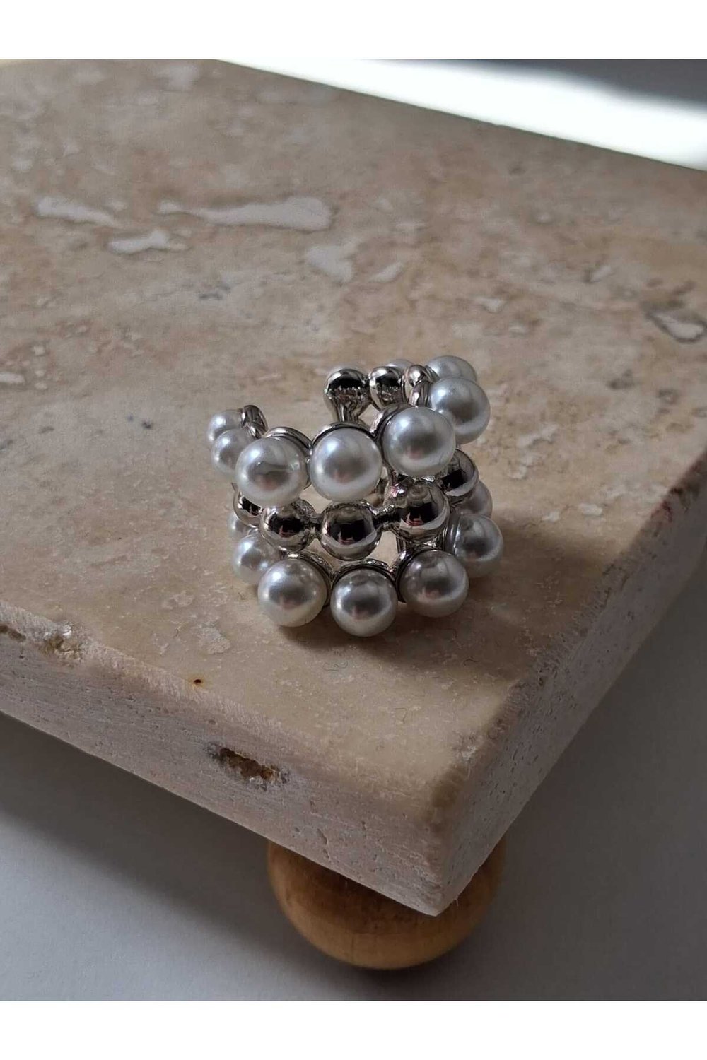 İnci Detay Gümüş Earcuff