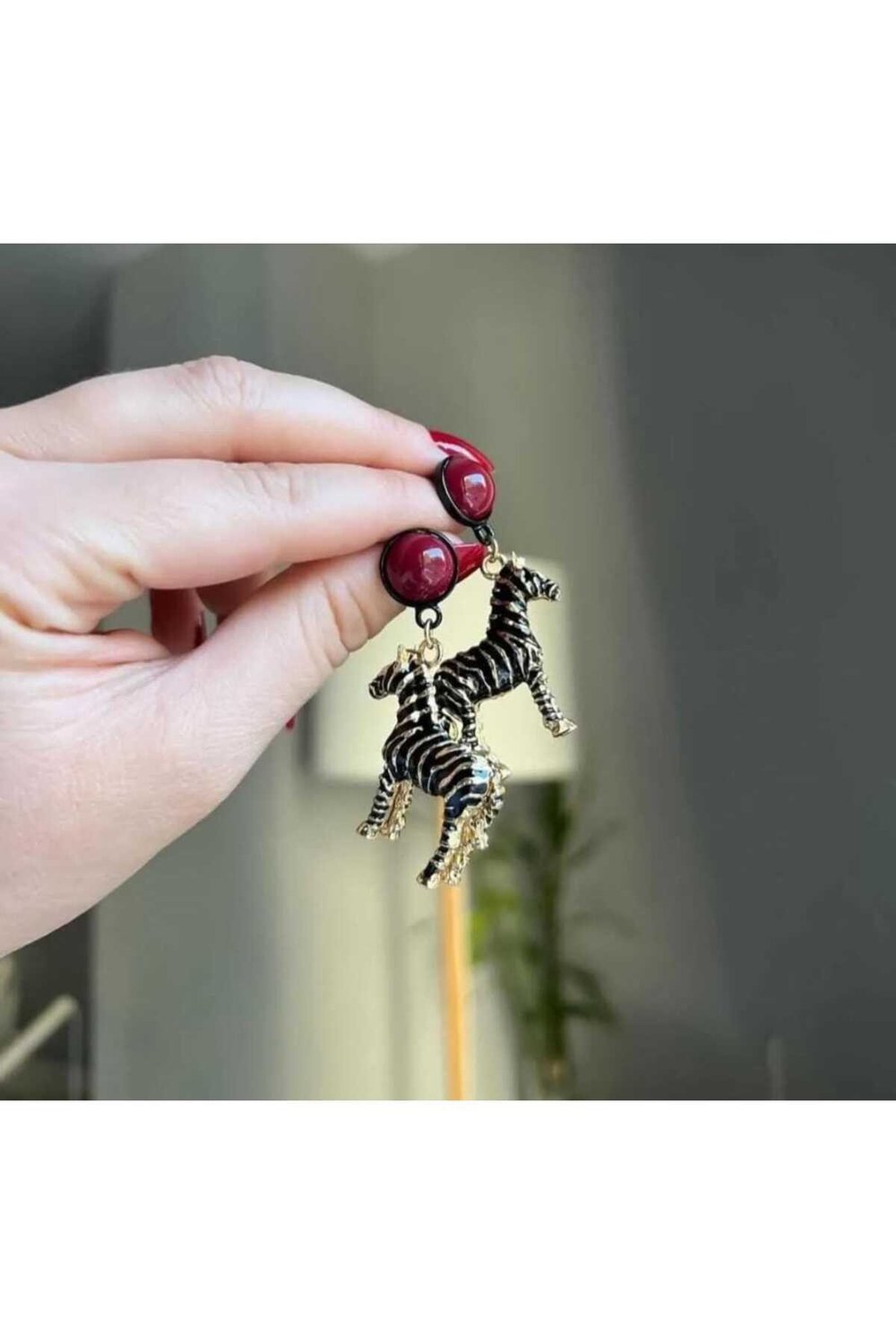 Özel seri zebra mix küpe