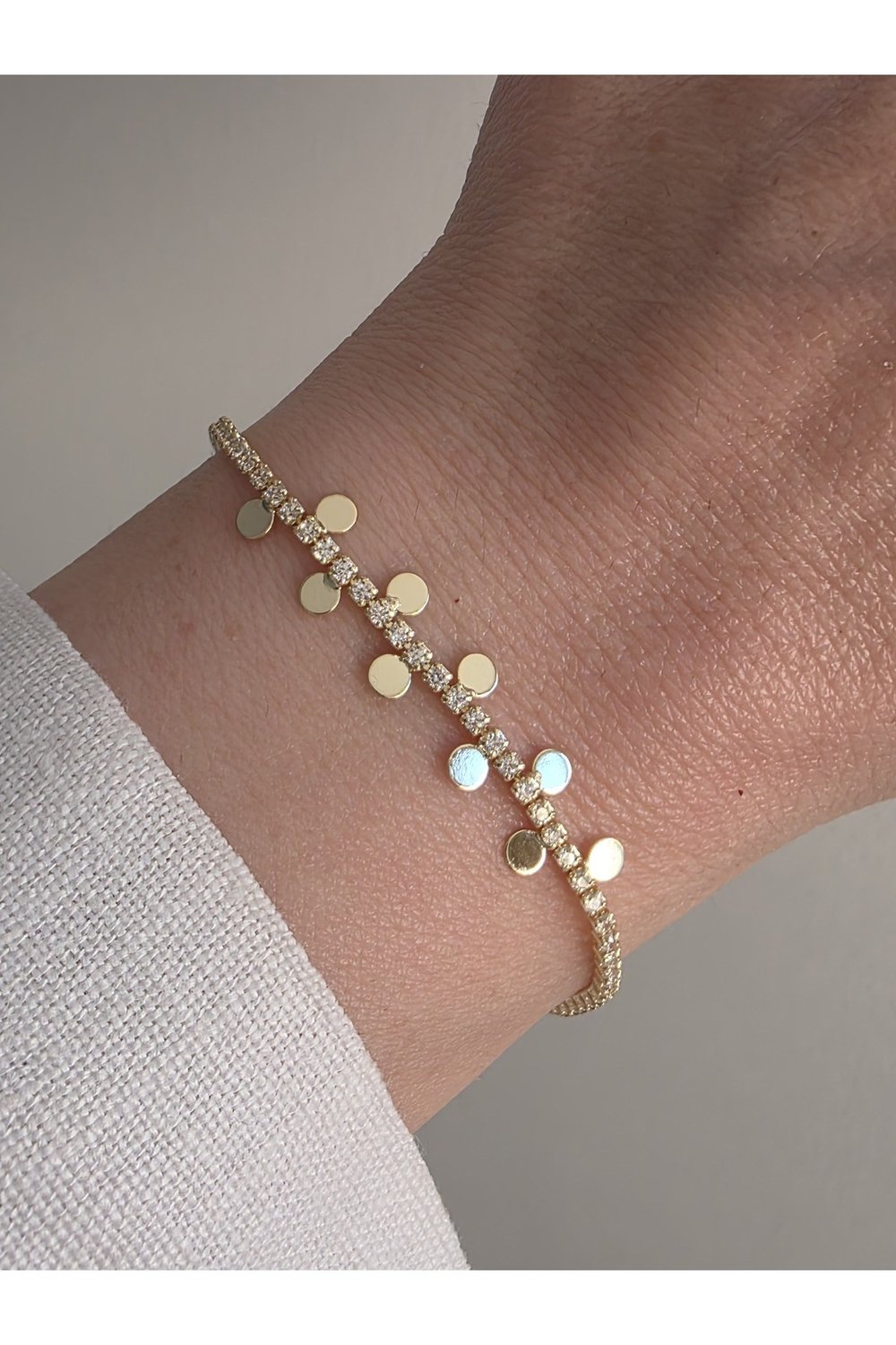Pul Detay Minimal Gold Bileklik