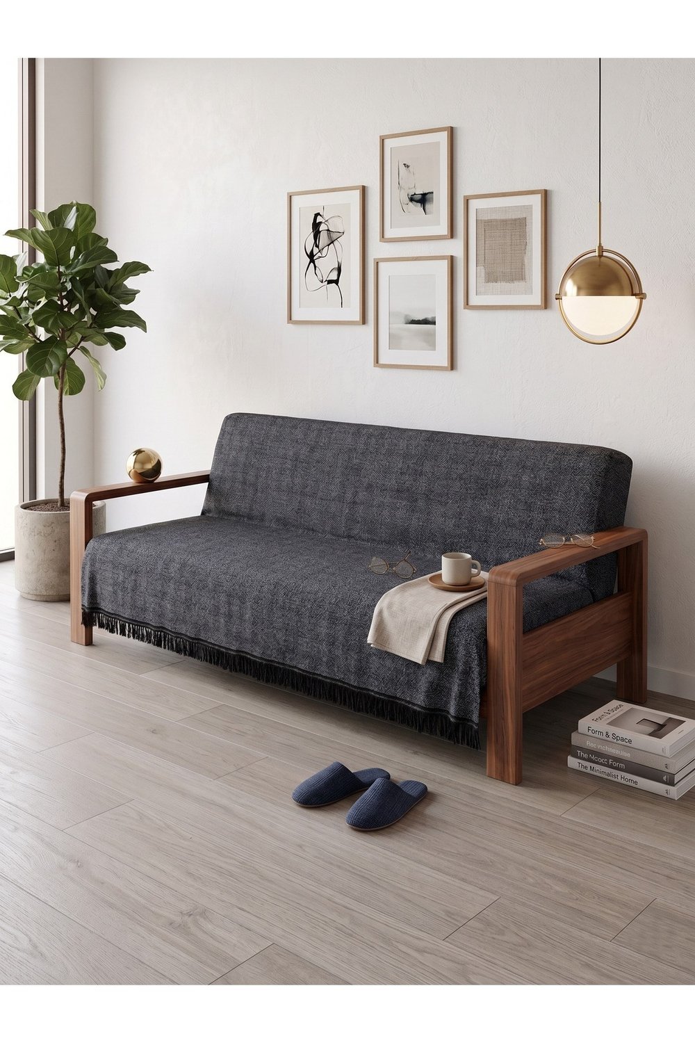 Çok Amaçlı Pamuklu Örtü- Kanepe-Koltuk Şalı-Koltuk Örtüsü 170x220 SİYAH