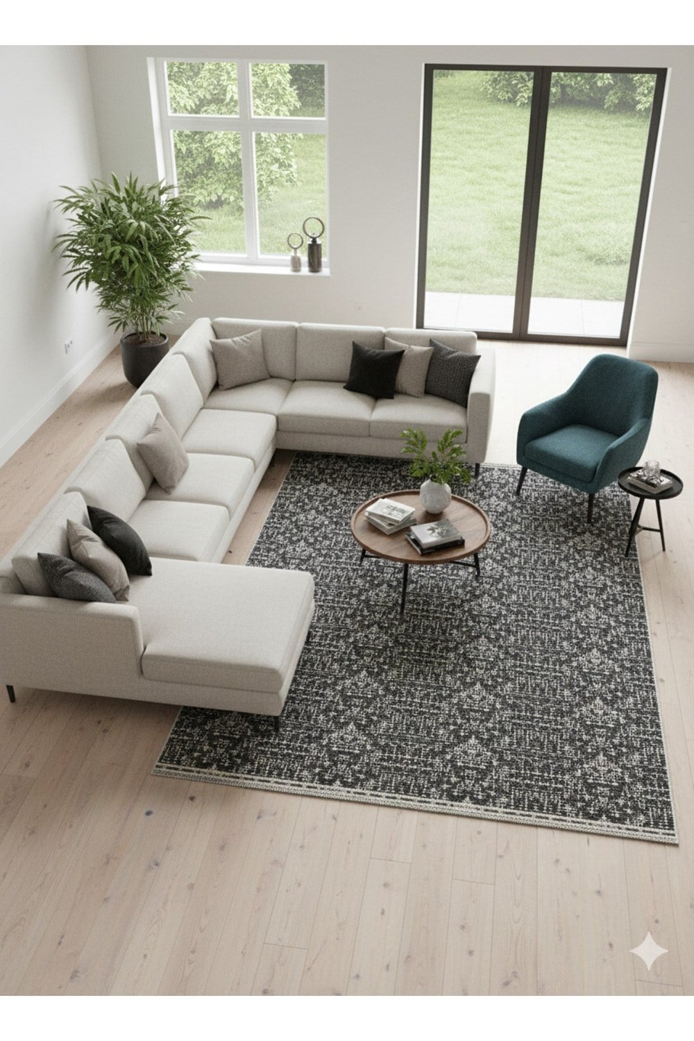 Modern Pamuklu Halı Örtüsü Savan 4m2 Dokuma 160x240 Lastiksiz