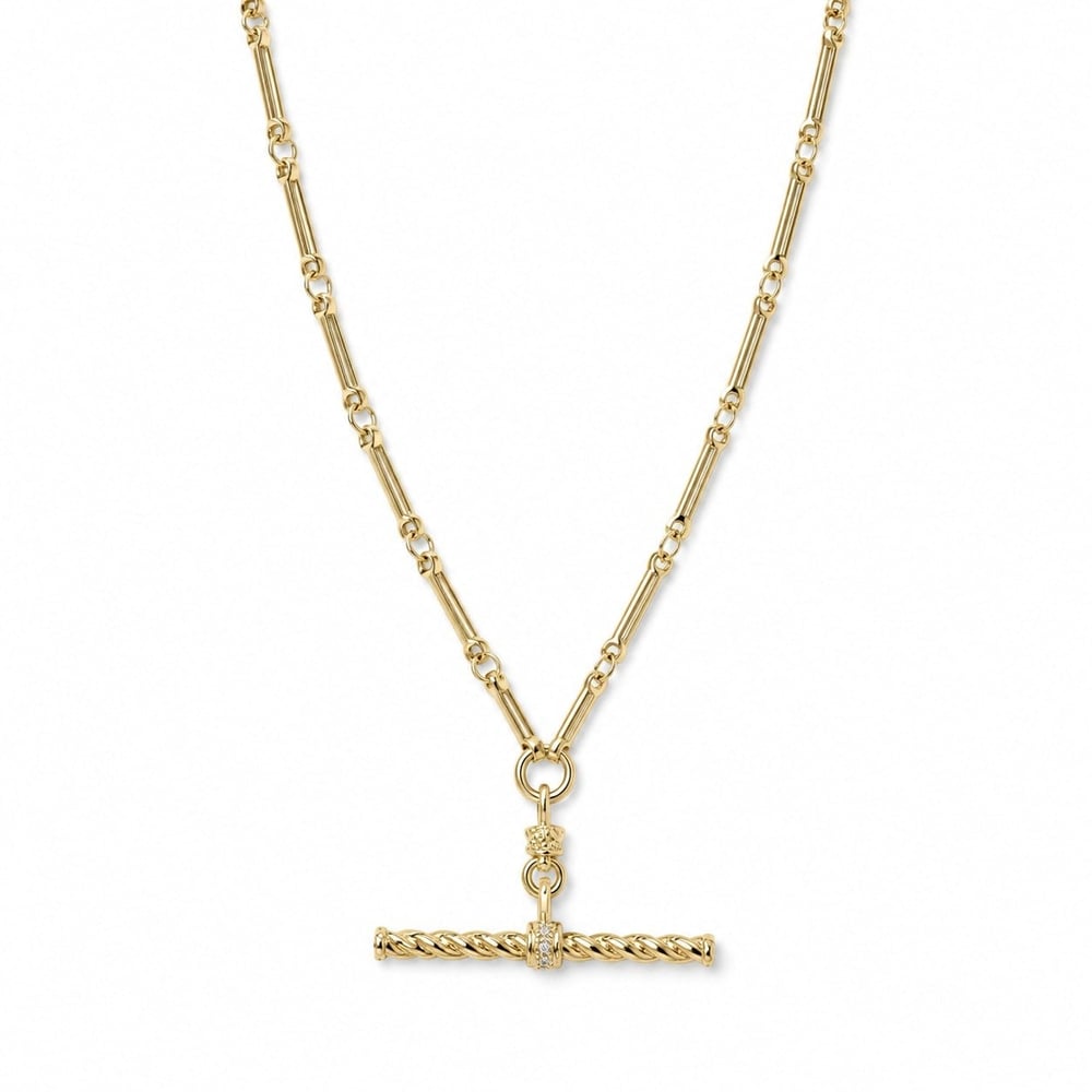 14K Özel Seri Burgu T-Bar Kolye 3315